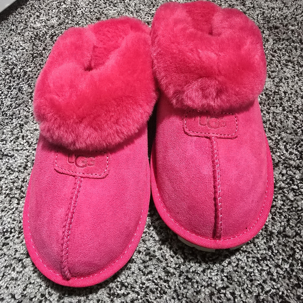 UGG Vibrant Pink Fluffy Slippers